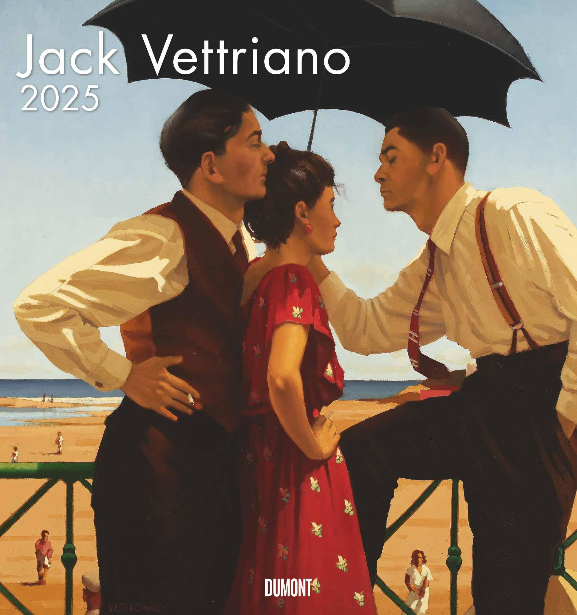 Vorderes Coverbild DUMONT - Jack Vettriano 2025 Wandkalender, 45x48cm, Kunstkalender mit einer großen Fangemeinde, mit ausgewählten Gemälden im Stil der neuen Sachlichkeit, einer der bedeutensten Maler Großbritanniens