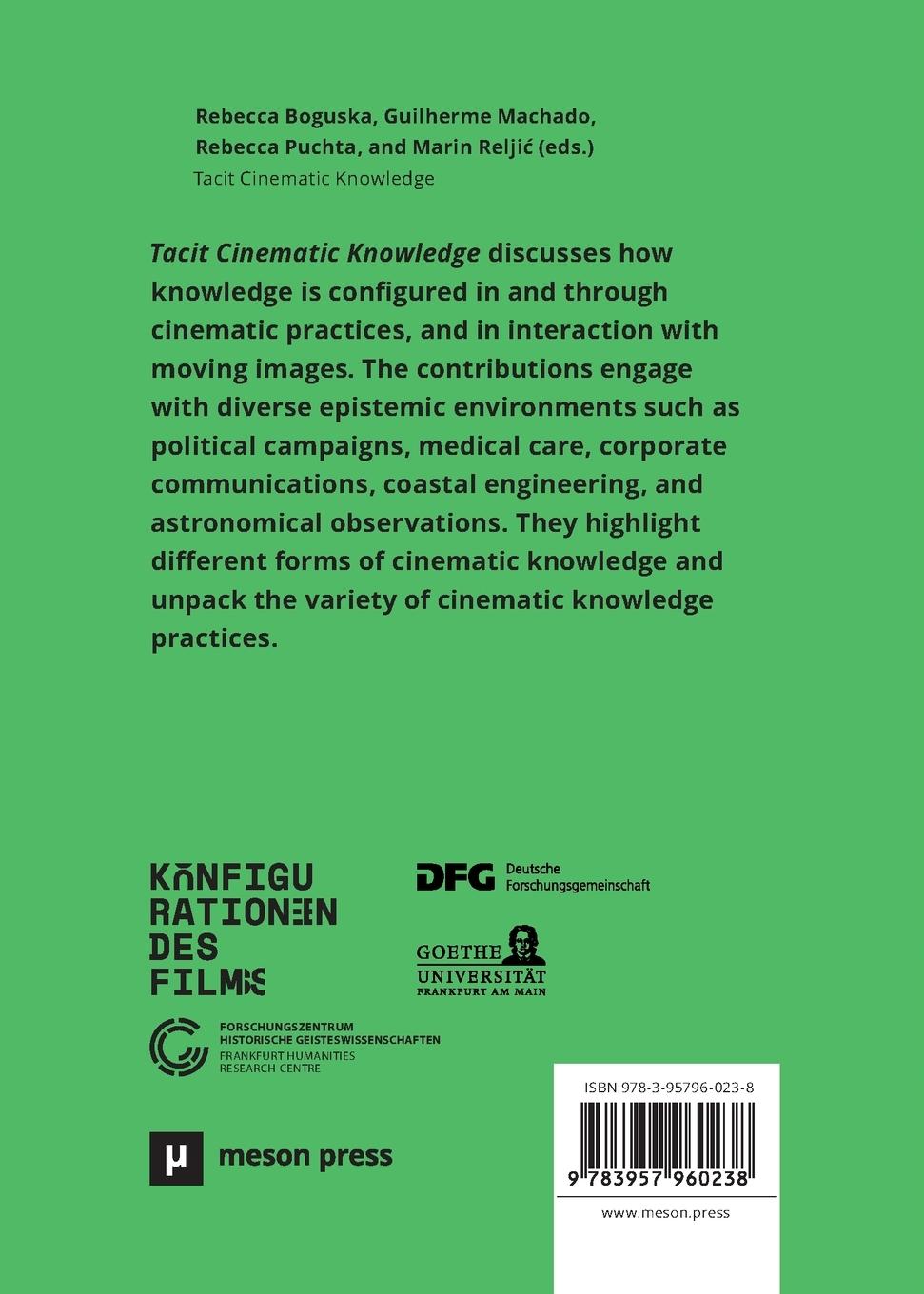 Rückseitencover Tacit Cinematic Knowledge
