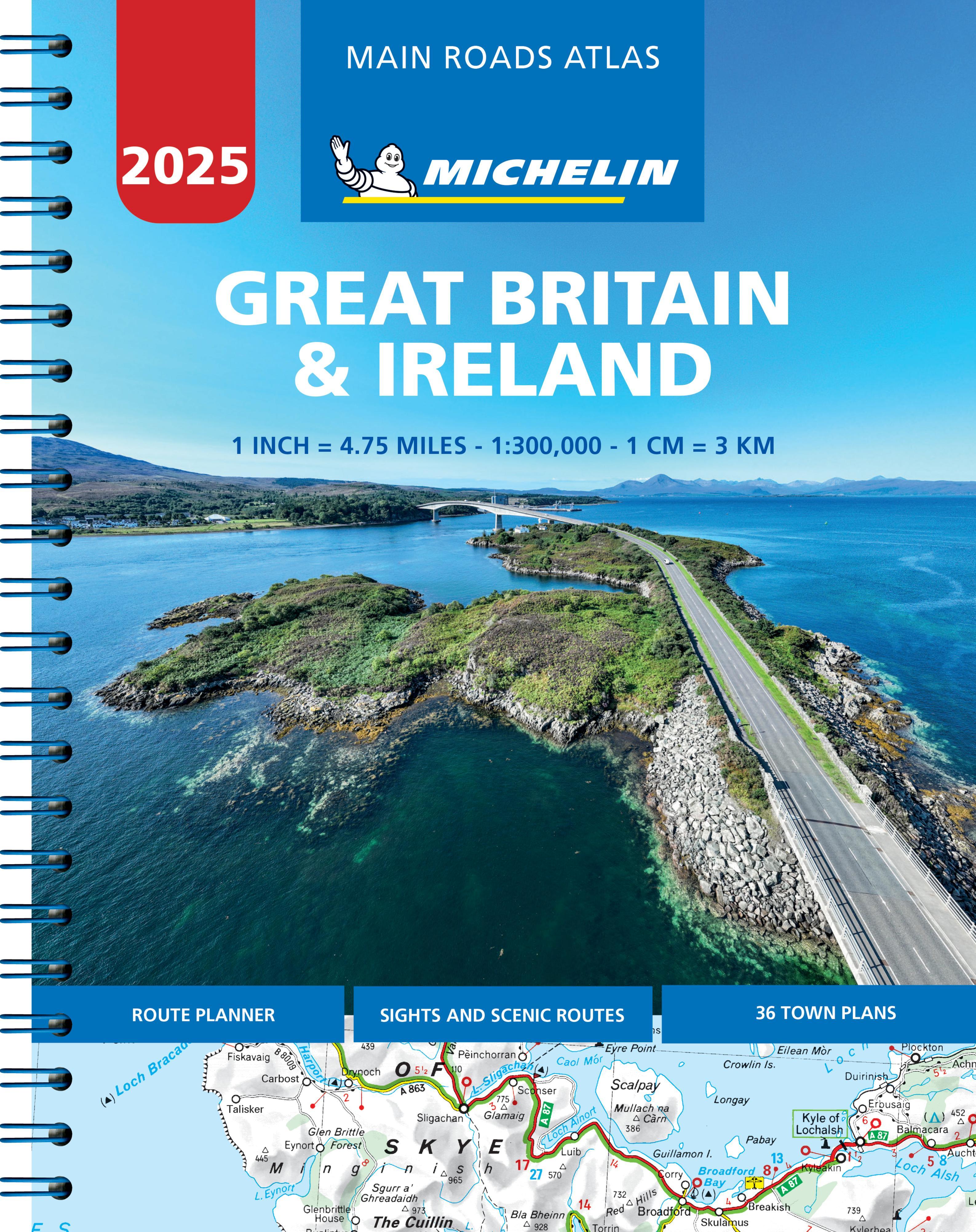 Vorderes Coverbild Great Britain & Ireland 2025 - Mains Roads Atlas (A4-Spiral)