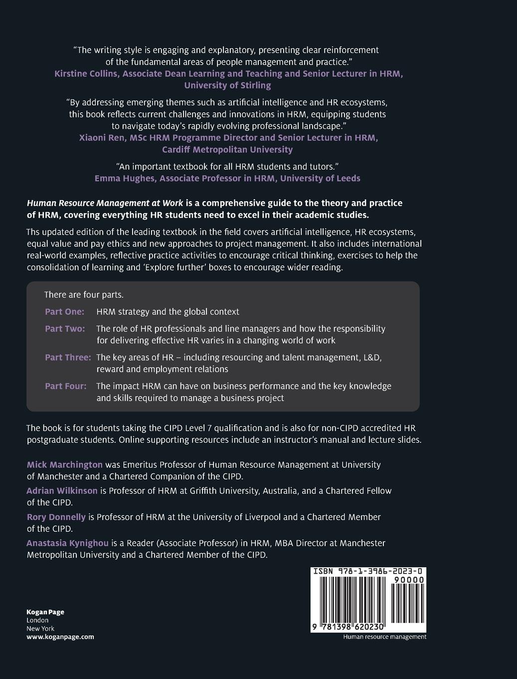 Rückseitencover Human Resource Management at Work