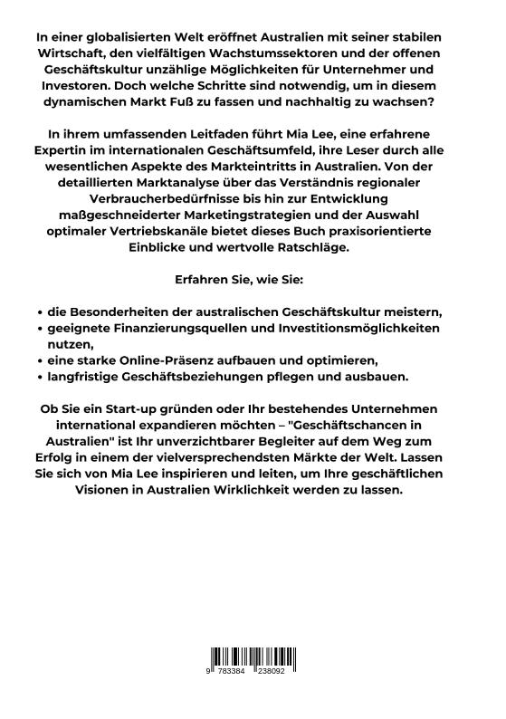 Rückseitencover Geschäftschancen in  Australien