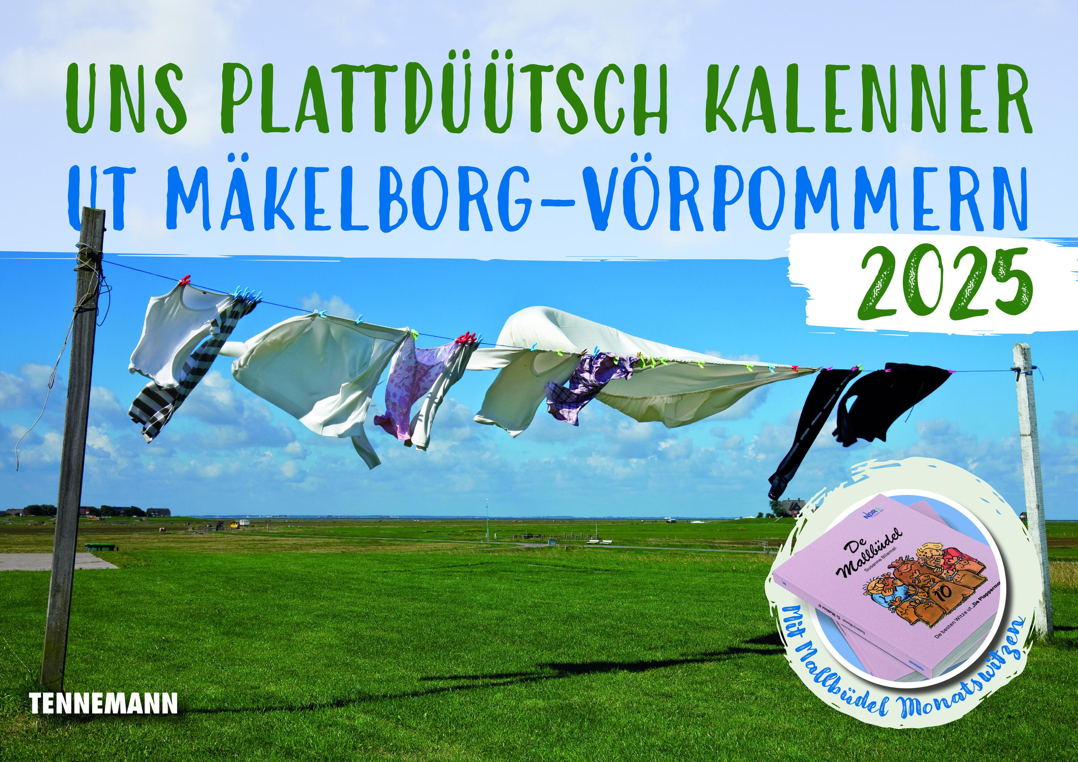 Vorderes Coverbild Uns plattdüütsch Kalenner ut Mäkelborg-Vörpommern 2025