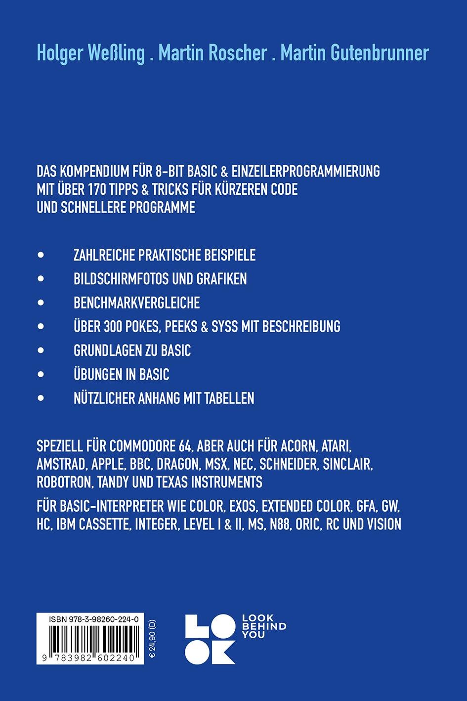 Rückseitencover FOR BASIC TO ONE-LINERS