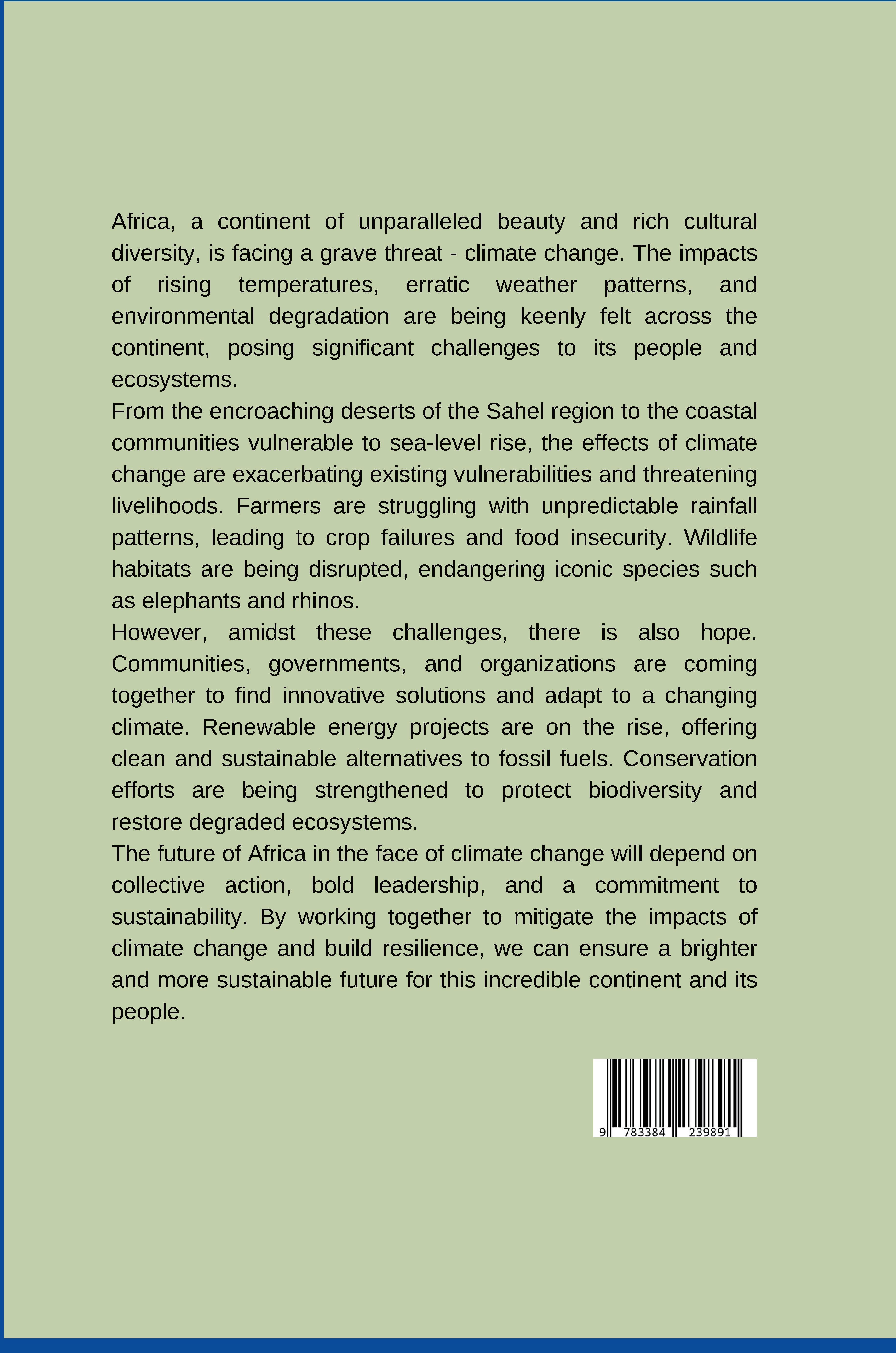 Rückseitencover A Continent in Peril: Climate Change and the Future of Africa