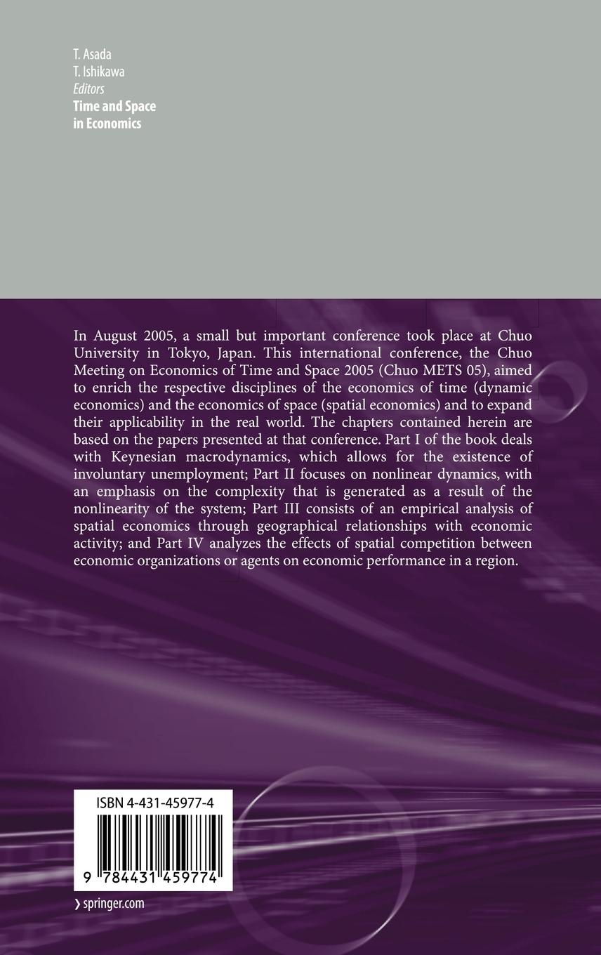 Rückseitencover Time and Space in Economics
