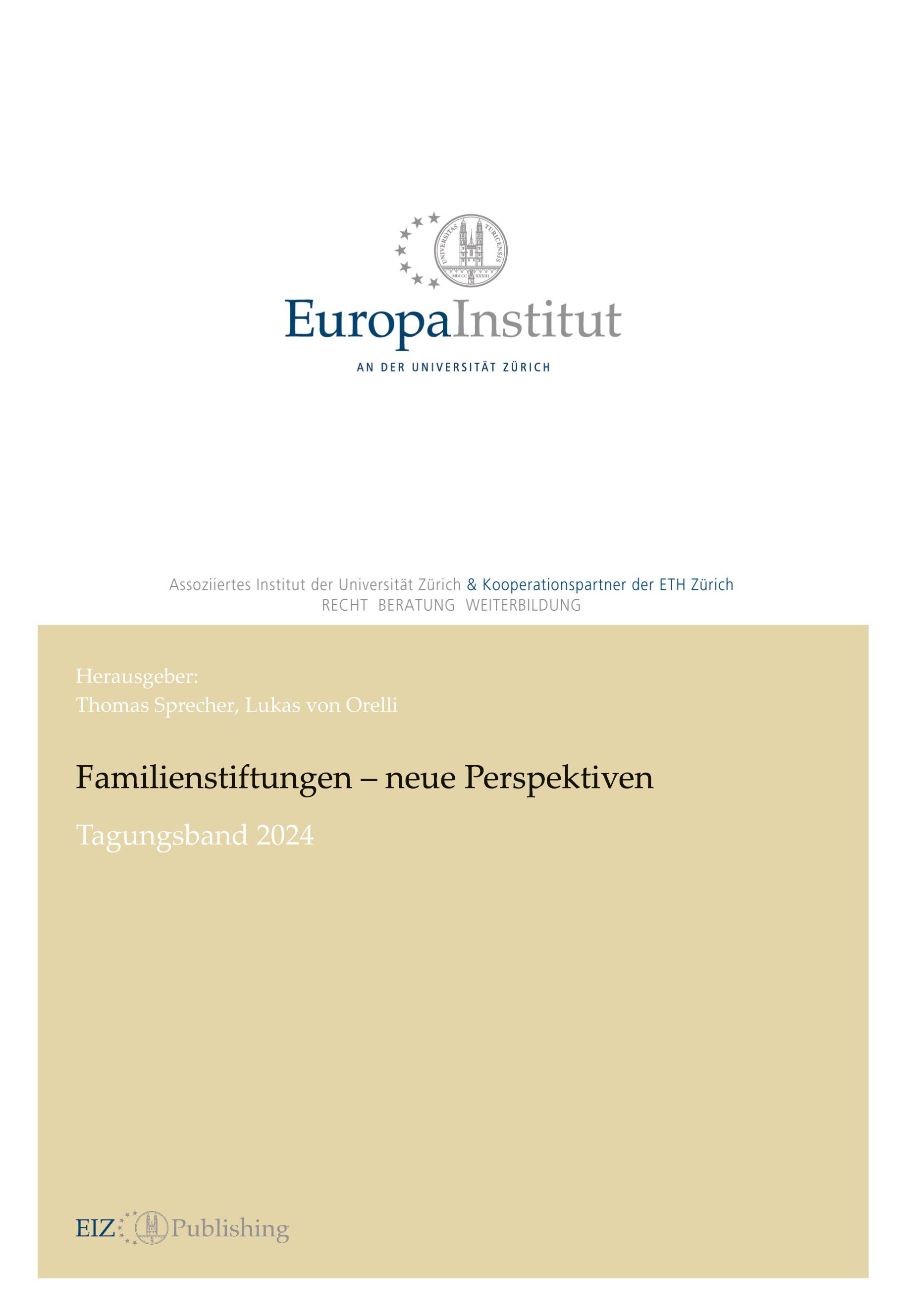 Vorderes Coverbild Familienstiftungen - neue Perspektiven