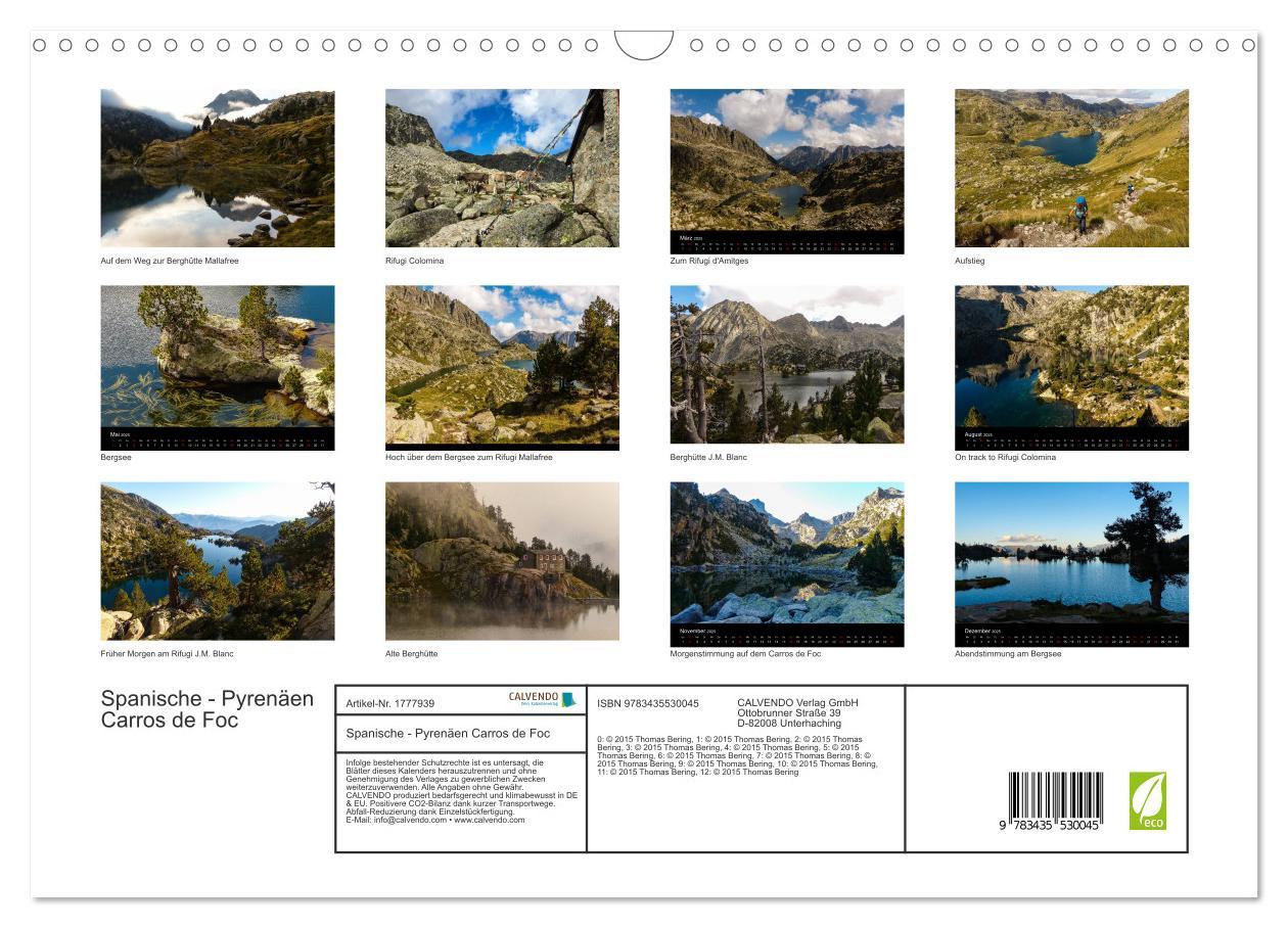 Beispielinhalt (Bild) Spanische - Pyrenäen Carros de Foc (Wandkalender 2025 DIN A3 quer), CALVENDO Monatskalender