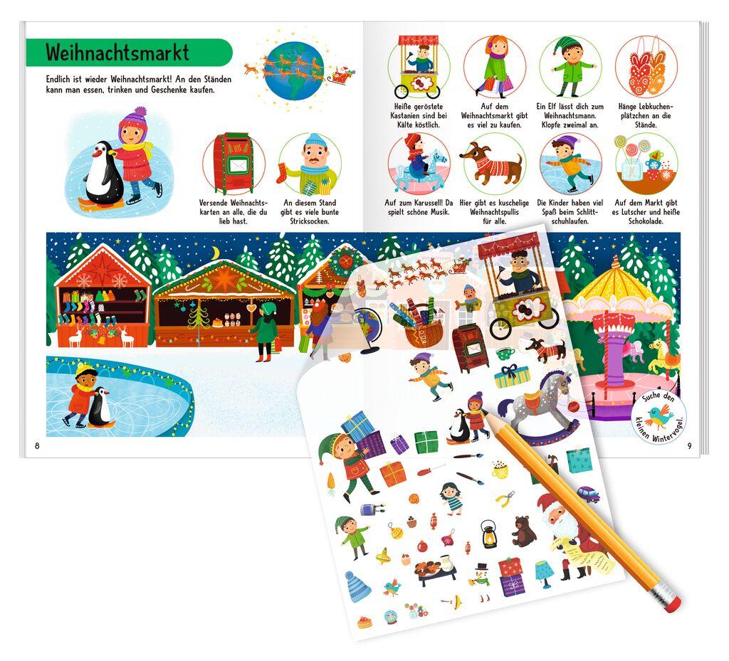 Beispielinhalt (Bild) Mein magisches Rubbelsticker-Buch Weihnachten