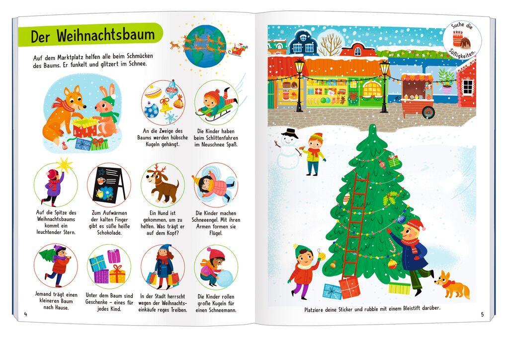 Beispielinhalt (Bild) Mein magisches Rubbelsticker-Buch Weihnachten