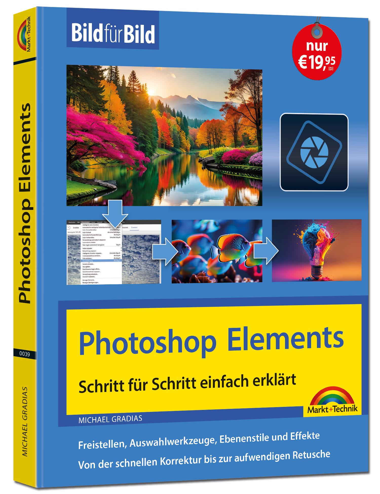 Vorderes Coverbild Photoshop Elements 2025 - Bild für Bild erklärt