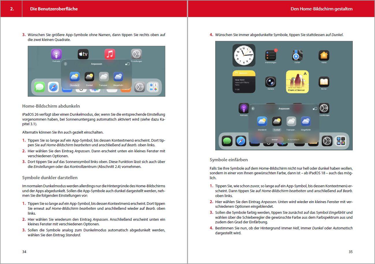 Beispielinhalt (Bild) Das iPad - Tipps und Tricks - Aktuell zu iPadOS 26 Handbuch - für alle iPad-Modelle geeignet (iPad, iPad Pro, iPad Air, iPad mini)