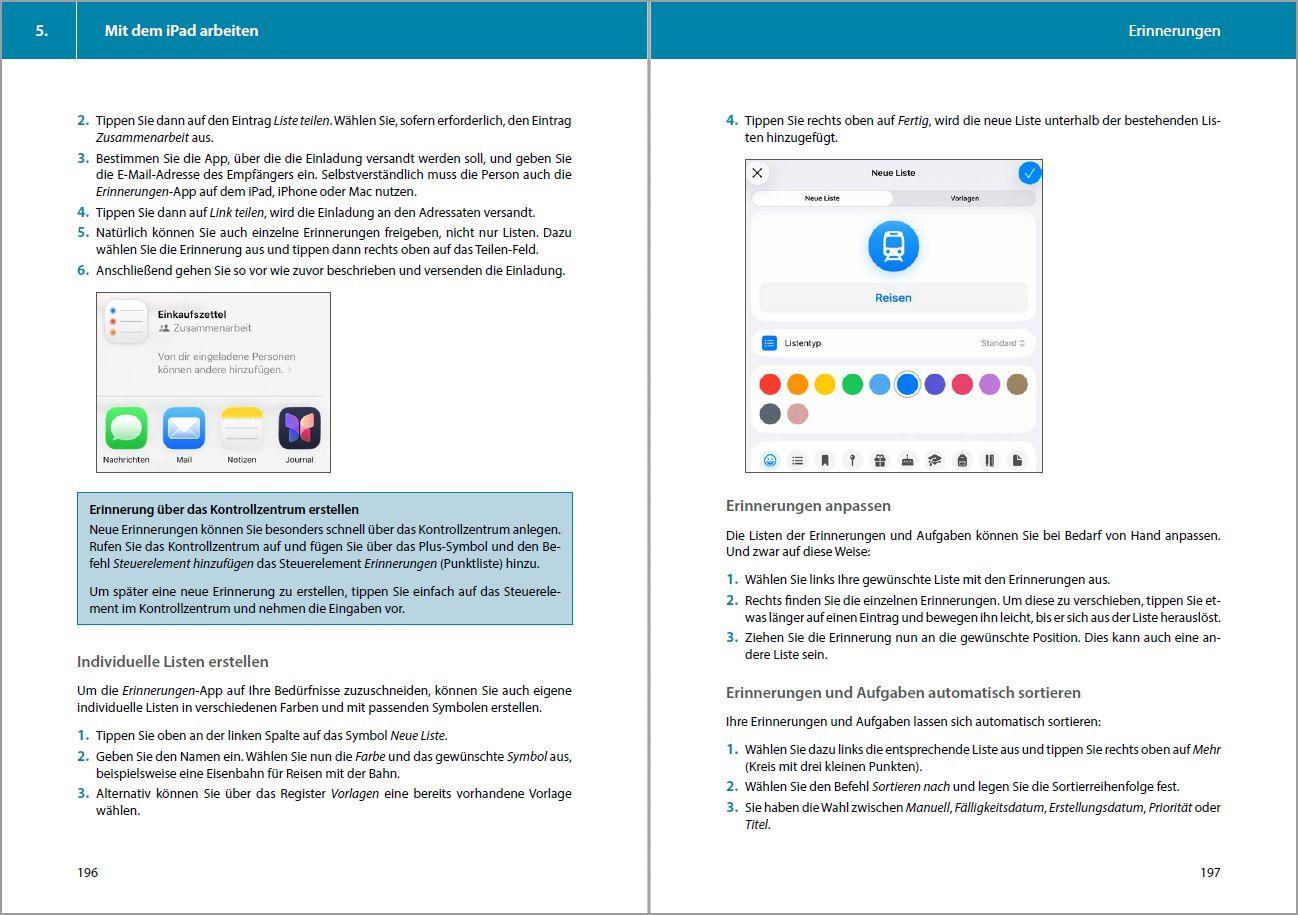Beispielinhalt (Bild) Das iPad - Tipps und Tricks - Aktuell zu iPadOS 26 Handbuch - für alle iPad-Modelle geeignet (iPad, iPad Pro, iPad Air, iPad mini)