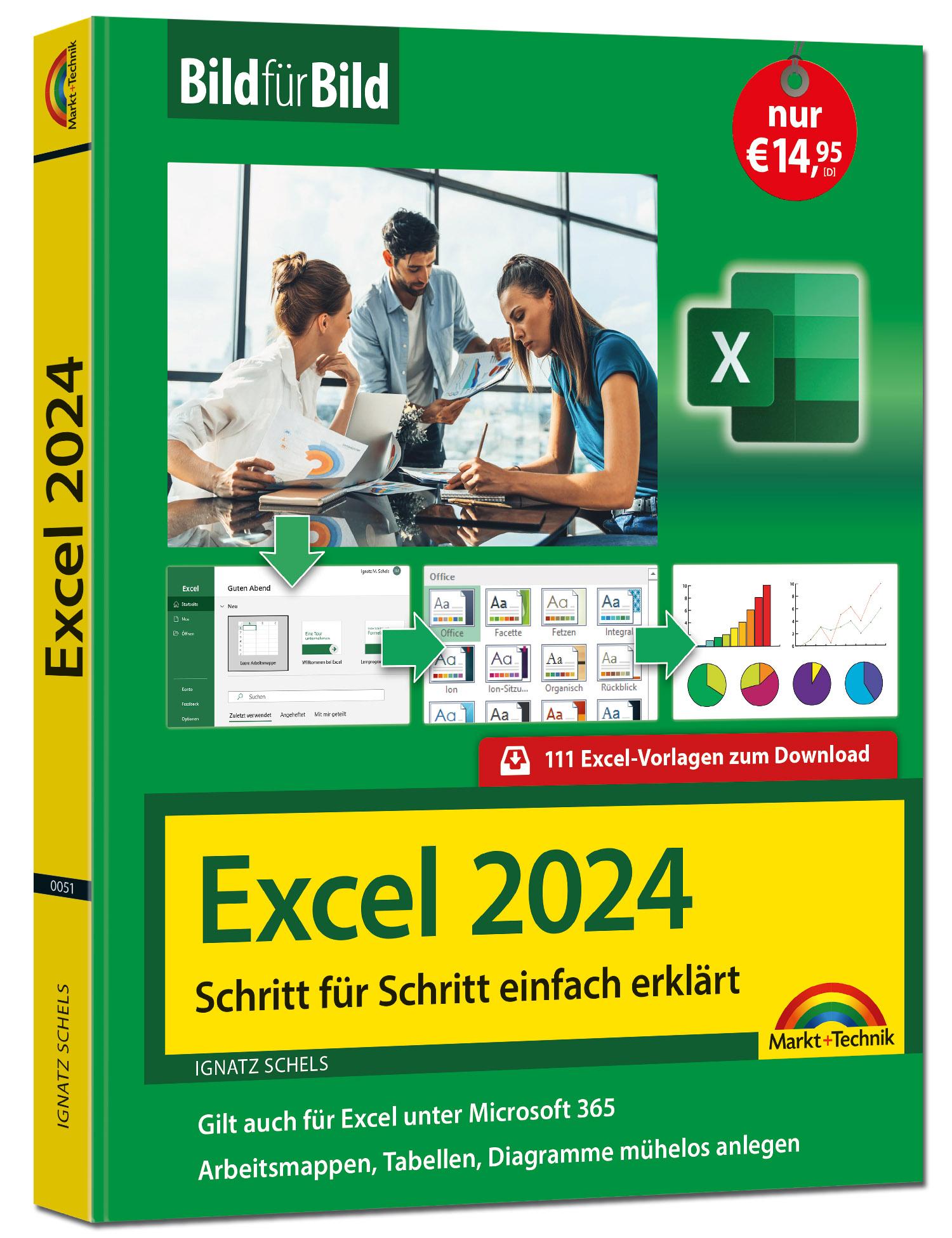 Vorderes Coverbild Excel 2024 Bild für Bild erklärt
