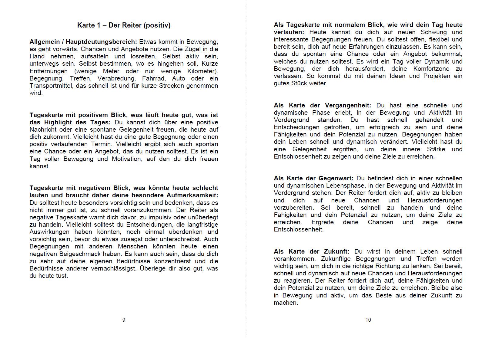 Beispielinhalt (Bild) Kartenlegen lernen mit 40x LENORMAND POWER Band 13