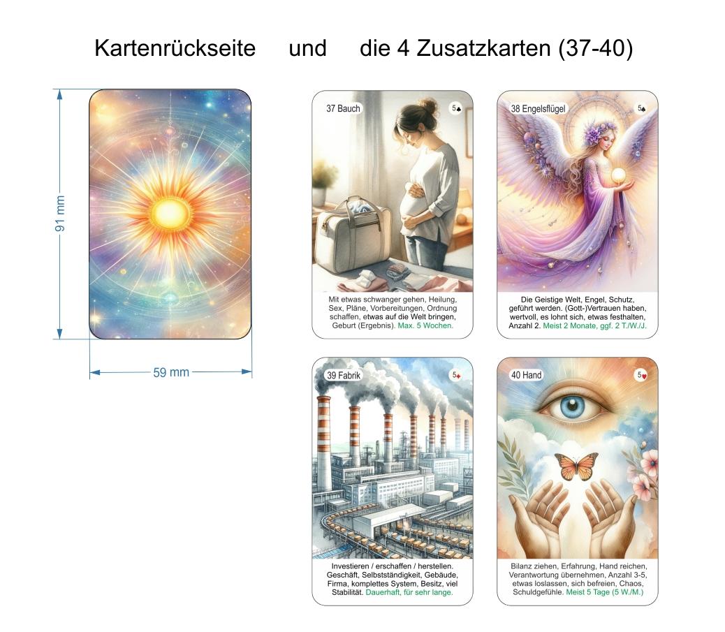 Beispielinhalt (Bild) Lenormandkarten Sonnenfunken für Anfänger