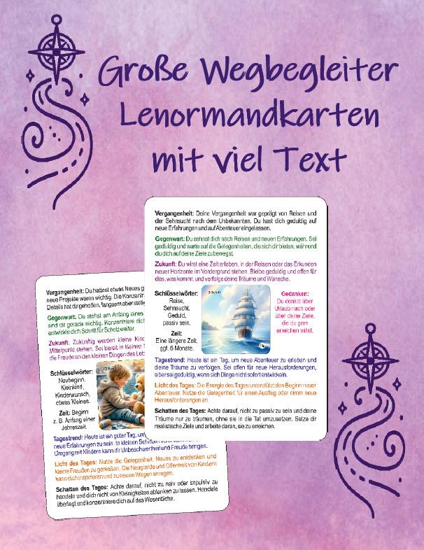 Vorderes Coverbild Große Wegbegleiter Lenormandkarten mit viel Text