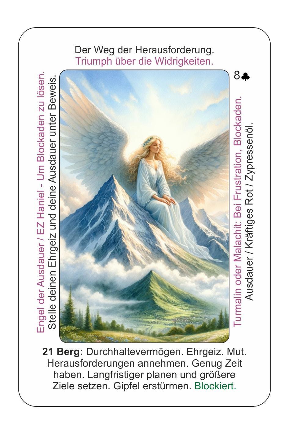 Beispielinhalt (Bild) Engelskraft Lenormandkarten mit Text