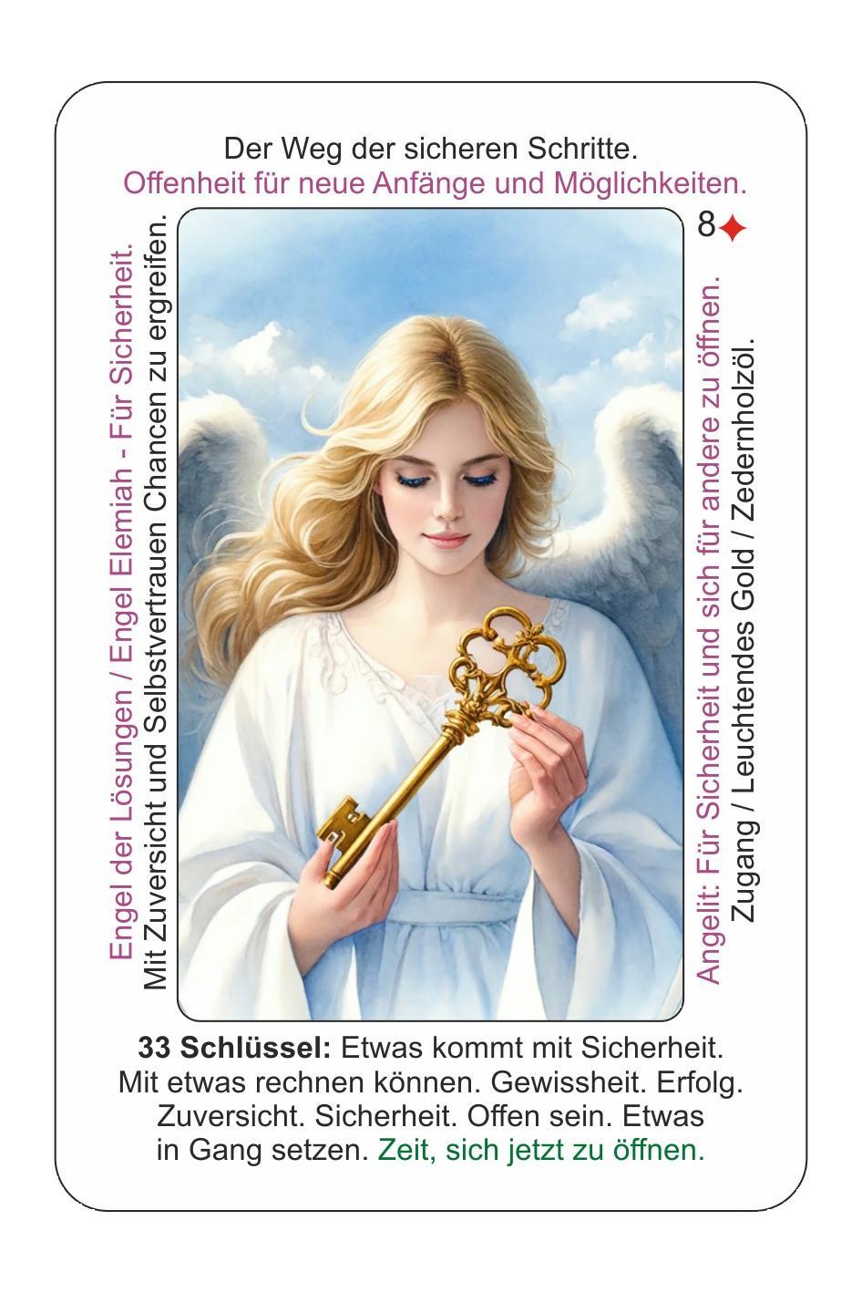Beispielinhalt (Bild) Engelskraft Lenormandkarten mit Text