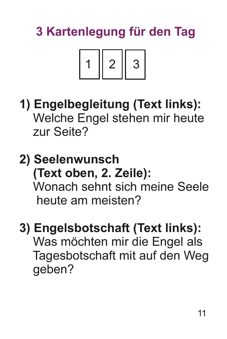 Beispielinhalt (Bild) Engelskraft Lenormandkarten mit Text
