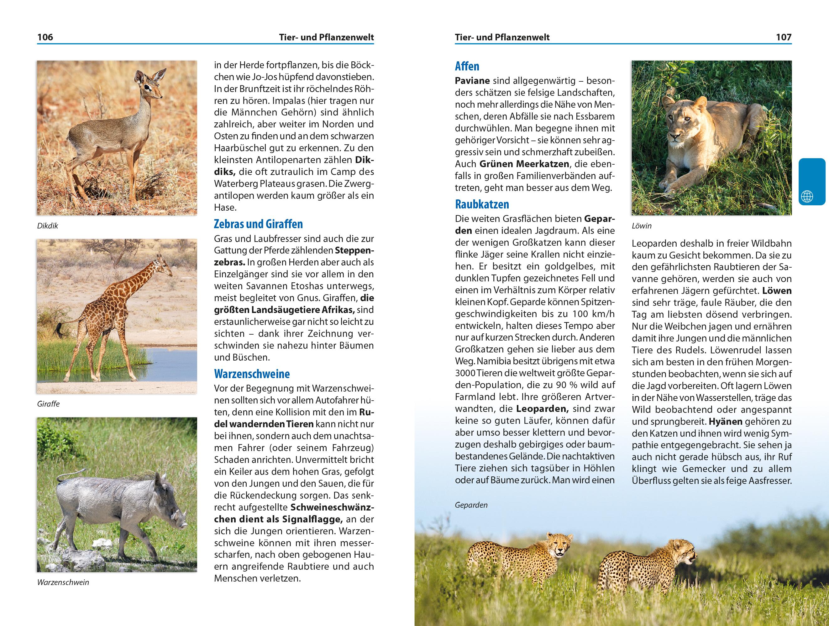 Beispielinhalt (Bild) Reise Know-How Reiseführer Namibia