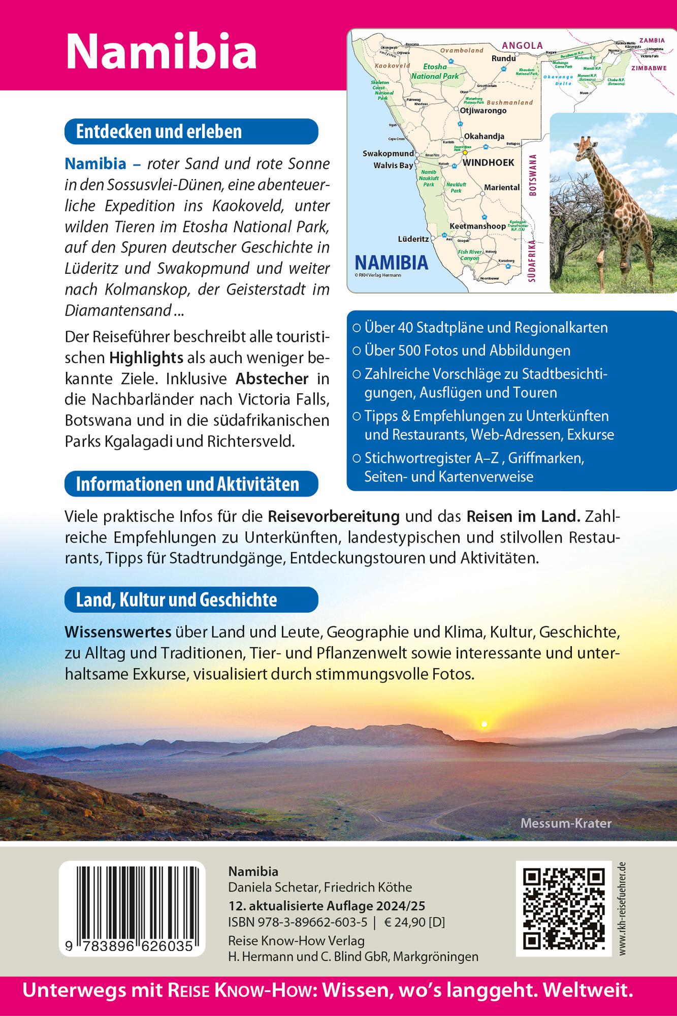 Rückseitencover Reise Know-How Reiseführer Namibia