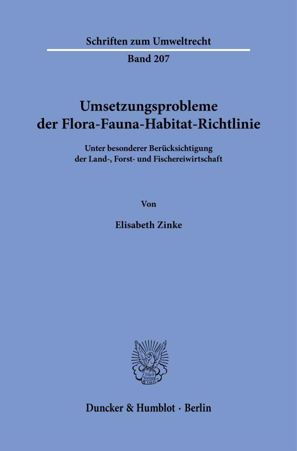 Vorderes Coverbild Umsetzungsprobleme der Flora-Fauna-Habitat-Richtlinie