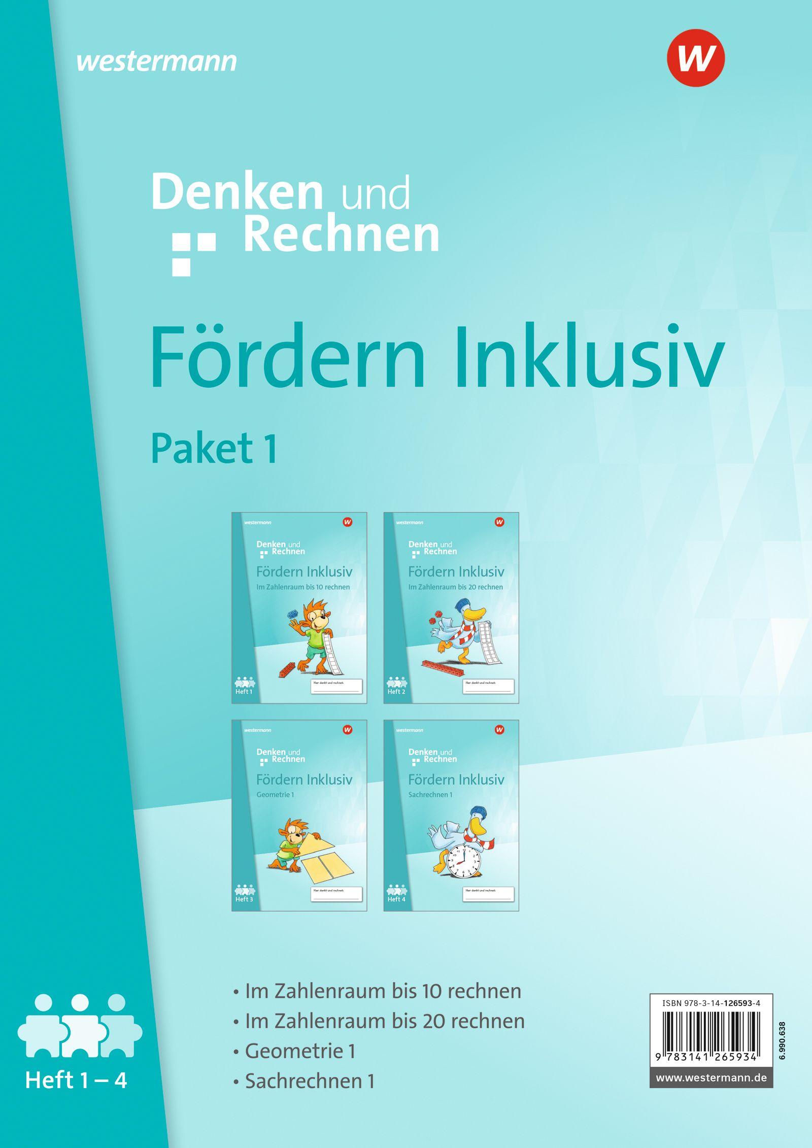 Vorderes Coverbild Fördern Inklusiv. Hefte 1-4 im Paket Denken und Rechnen