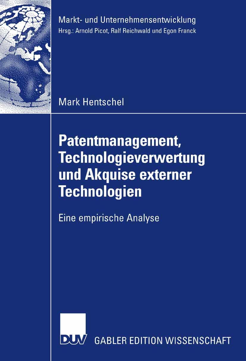 Vorderes Coverbild Patentmanagement, Technologieverwertung und Akquise externer Technologien
