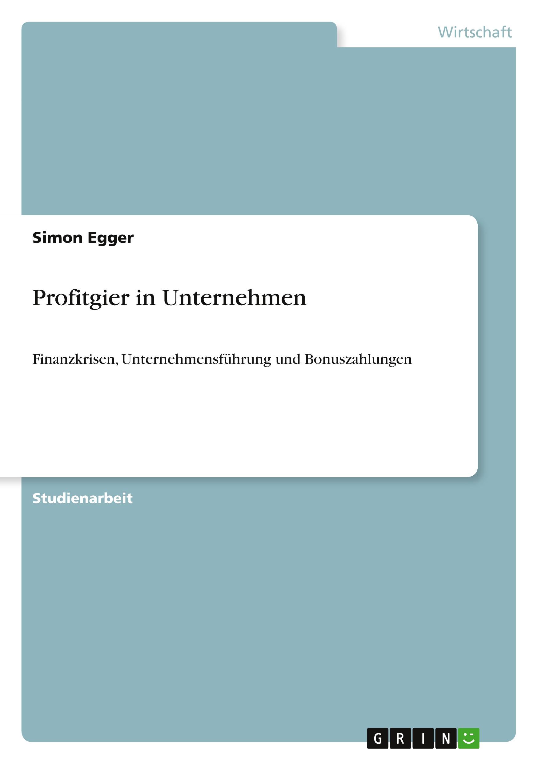 Vorderes Coverbild Profitgier in Unternehmen