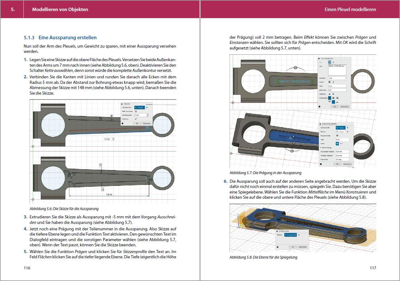 Beispielinhalt (Bild) Autodesk Fusion - 3D CAD - Konstruktion - Fertigung - Einstieg und Praxis mit vielen Praxisbeispielen
