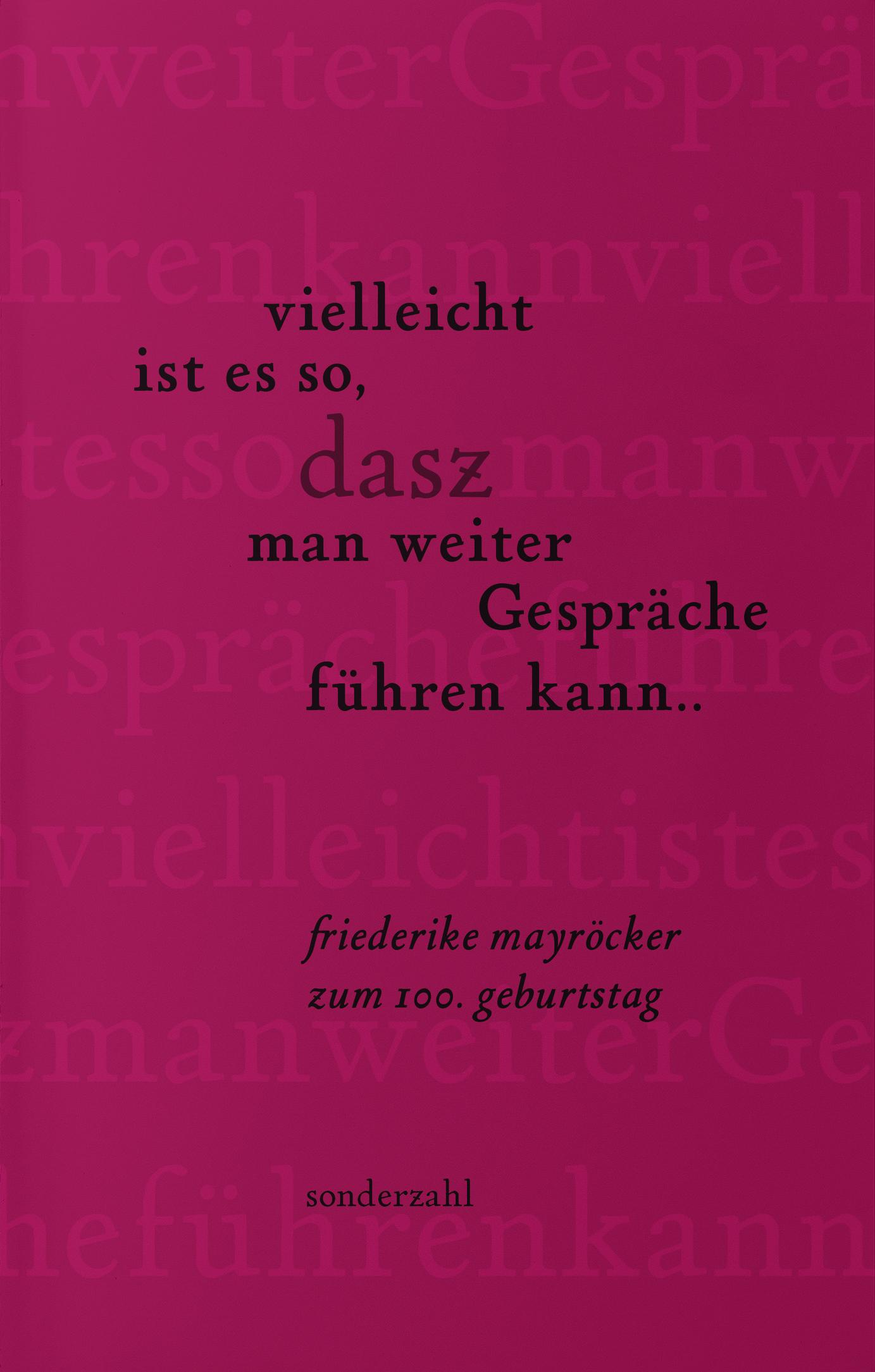 Vorderes Coverbild vielleicht ist es so, dasz man weiter Gespräche führen kann...