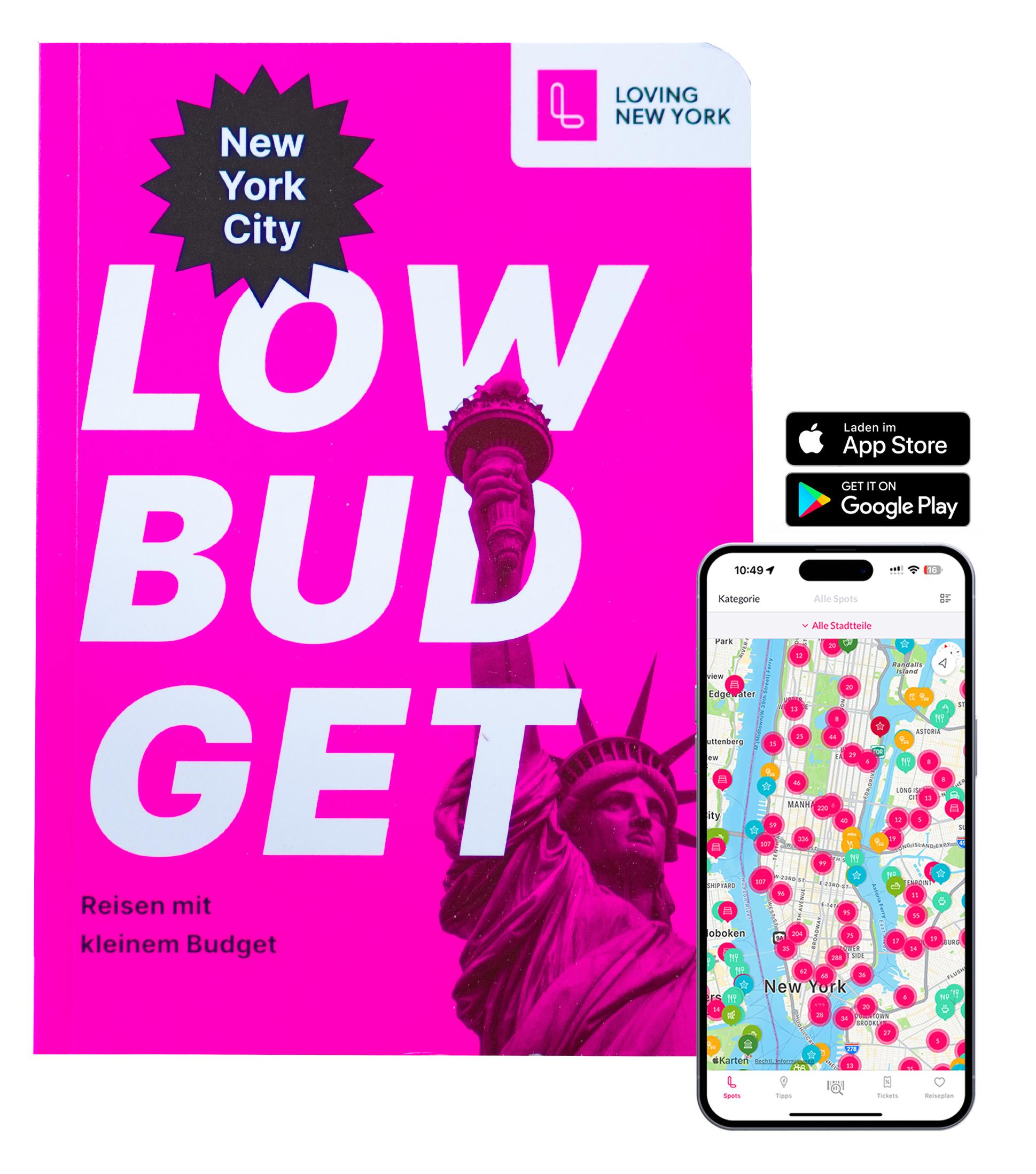 Vorderes Coverbild Reiseführer New York LOW BUDGET: für Sparfüchse, Familien & Studenten inkl. kostenloser App