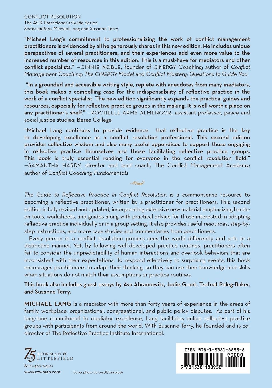 Rückseitencover Guide to Reflective Practice in Conflict Resolution