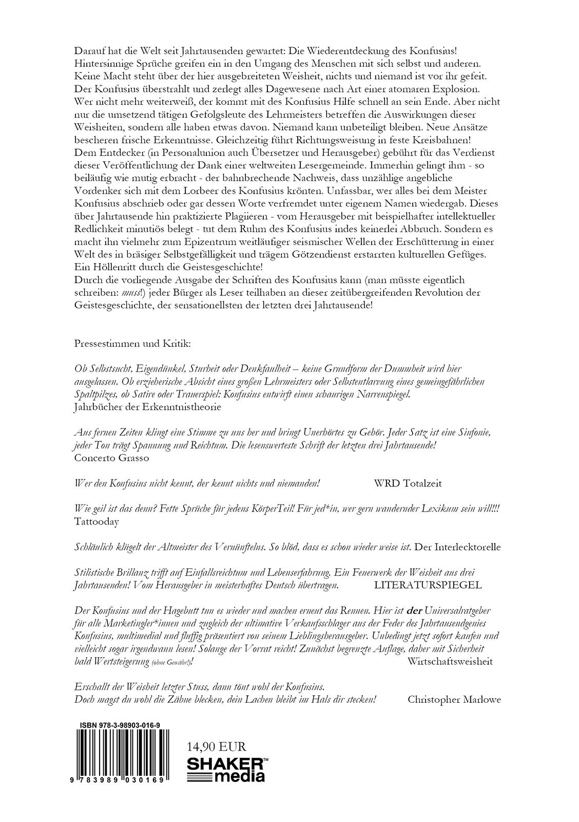 Rückseitencover Sinnsprüche des Konfusius