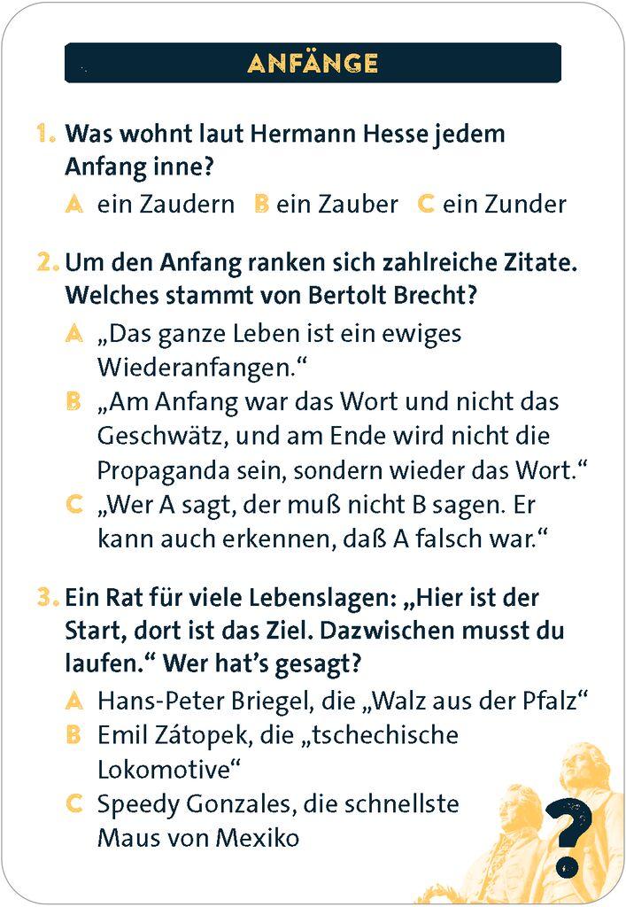 Beispielinhalt (Bild) Classic Quiz Große Zitate
