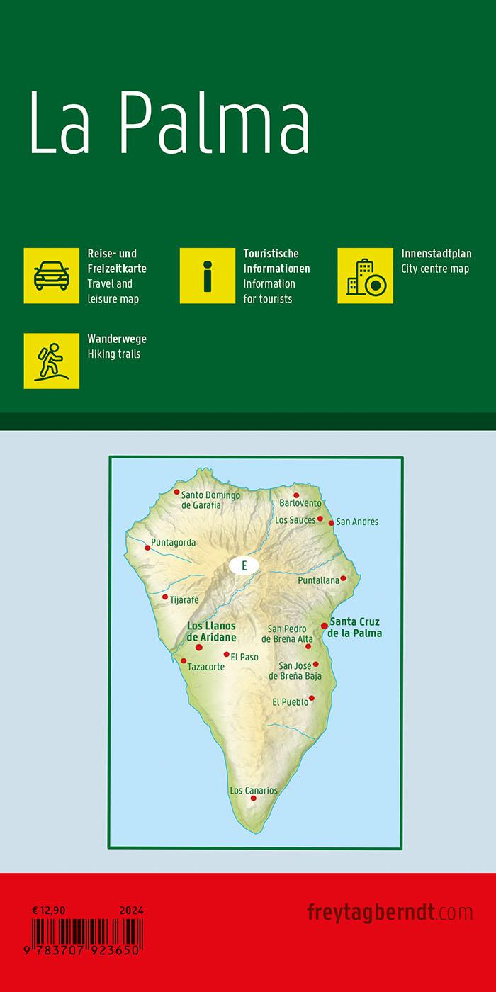 Rückseitencover La Palma, Straßen- und Freizeitkarte 1:40.000