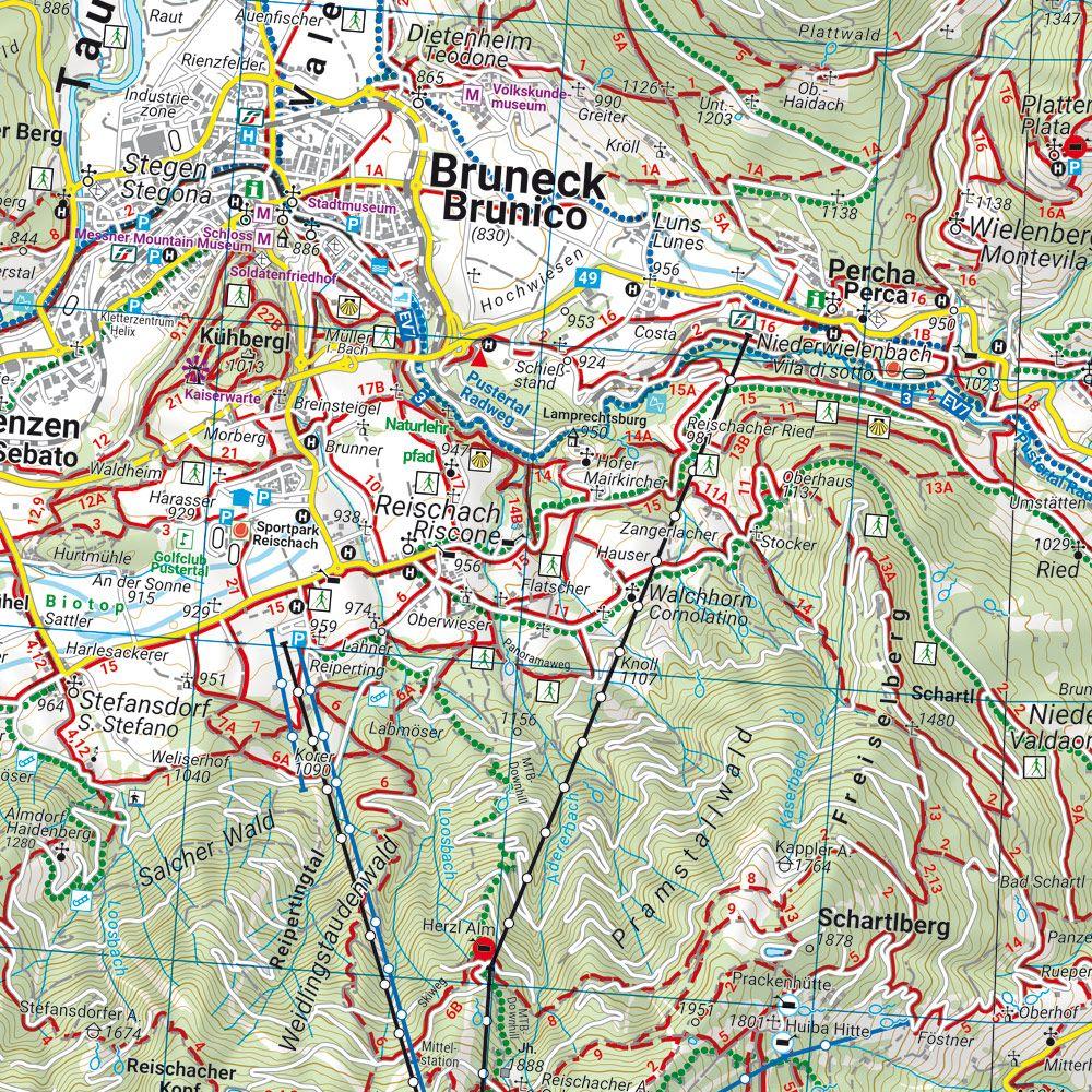 Beispielinhalt (Bild) Pustertal - Dolomiten, Wander-, Rad- und Freizeitkarte 1:50.000, freytag & berndt, WKI 10