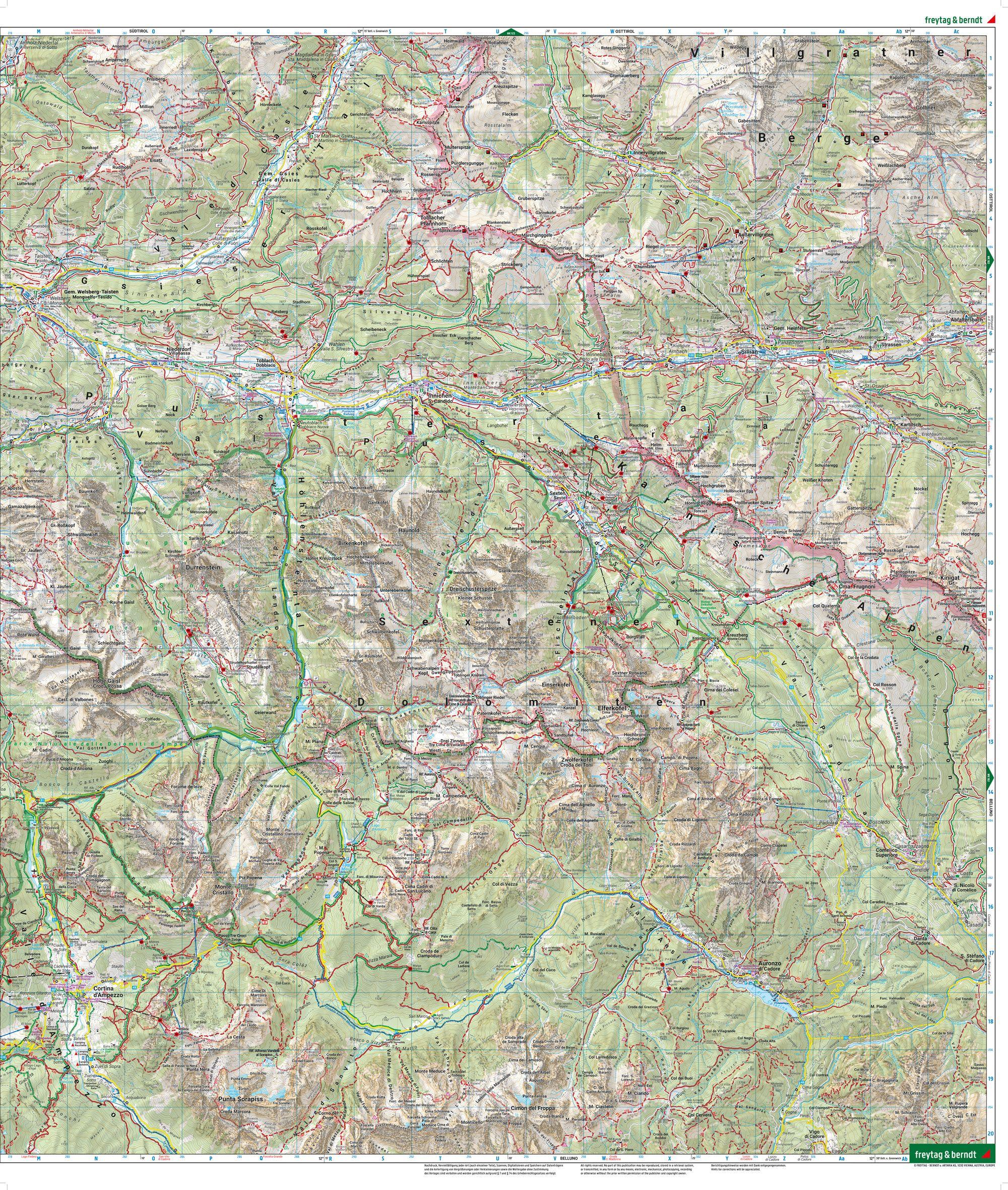 Beispielinhalt (Bild) Pustertal - Dolomiten, Wander-, Rad- und Freizeitkarte 1:50.000, freytag & berndt, WKI 10