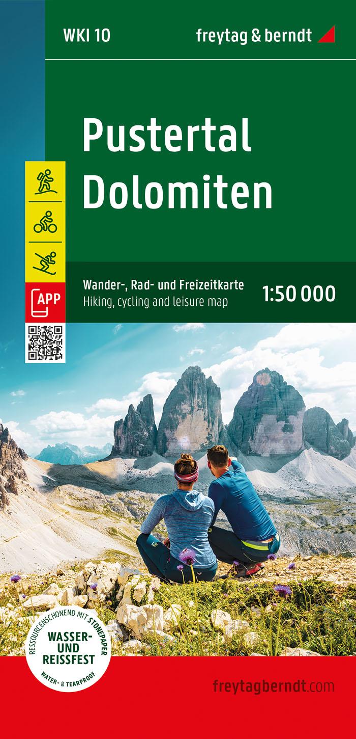 Vorderes Coverbild Pustertal - Dolomiten, Wander-, Rad- und Freizeitkarte 1:50.000, freytag & berndt, WKI 10