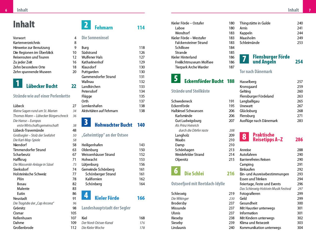 Beispielinhalt (Bild) Reise Know-How Reiseführer Ostseeküste Schleswig-Holstein