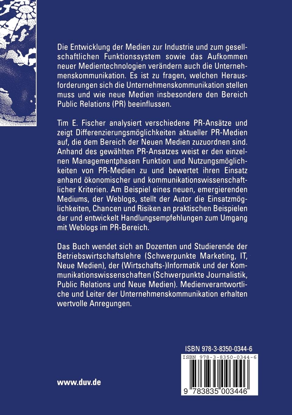 Rückseitencover Unternehmenskommunikation und Neue Medien