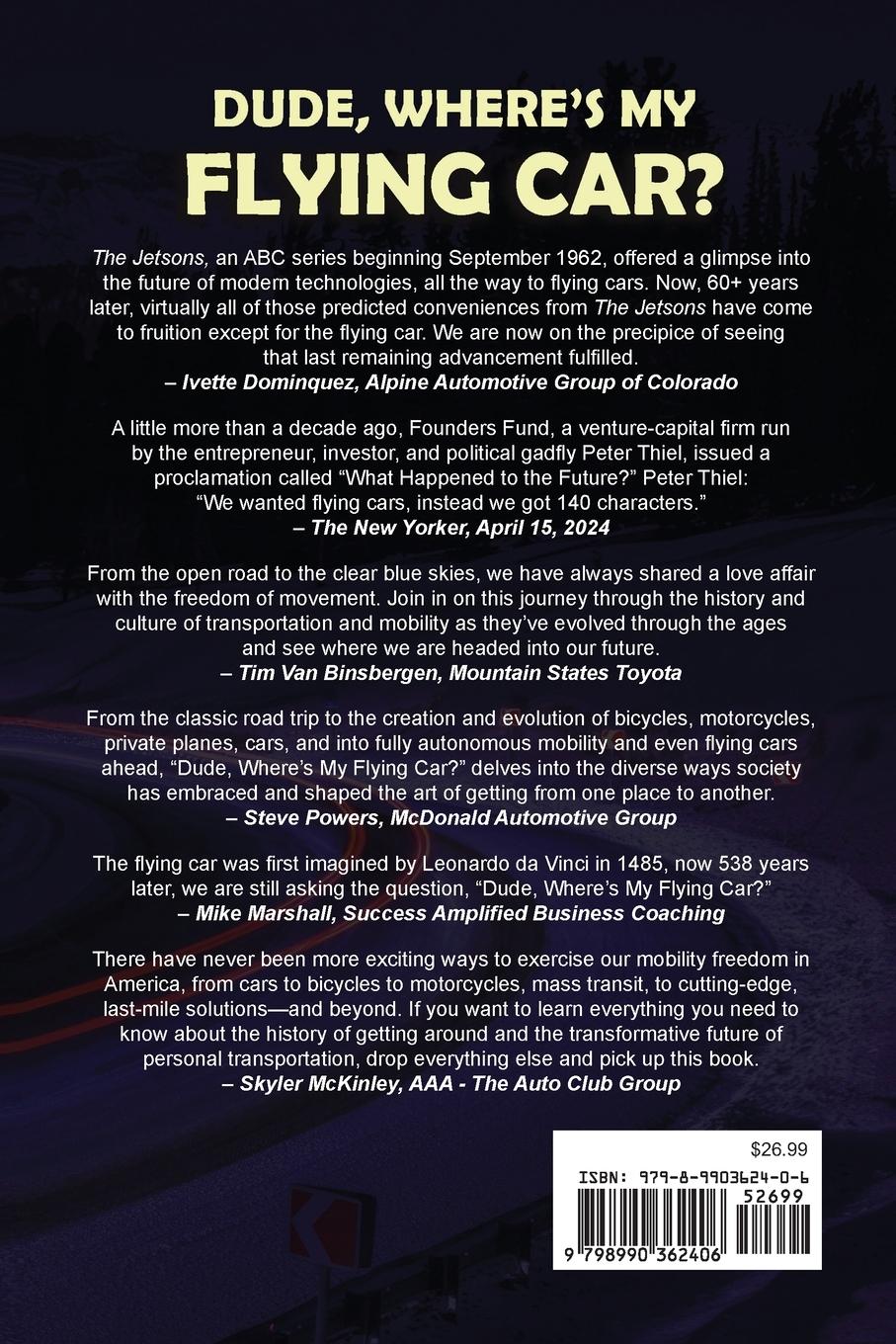 Rückseitencover Dude, Where's My Flying Car?