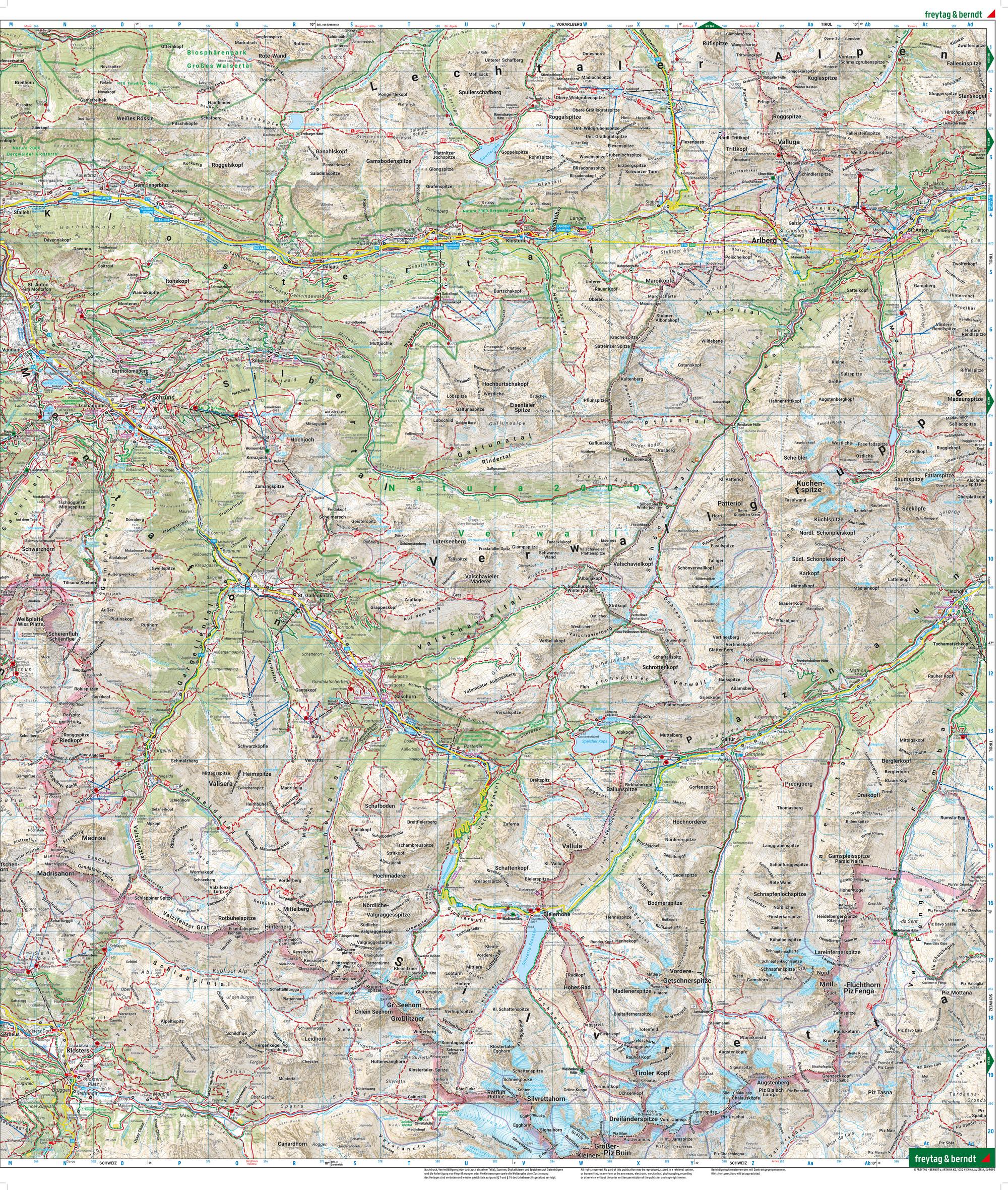 Beispielinhalt (Bild) Montafon, Wander-, Rad- und Freizeitkarte 1:50.000, freytag & berndt, WK 374