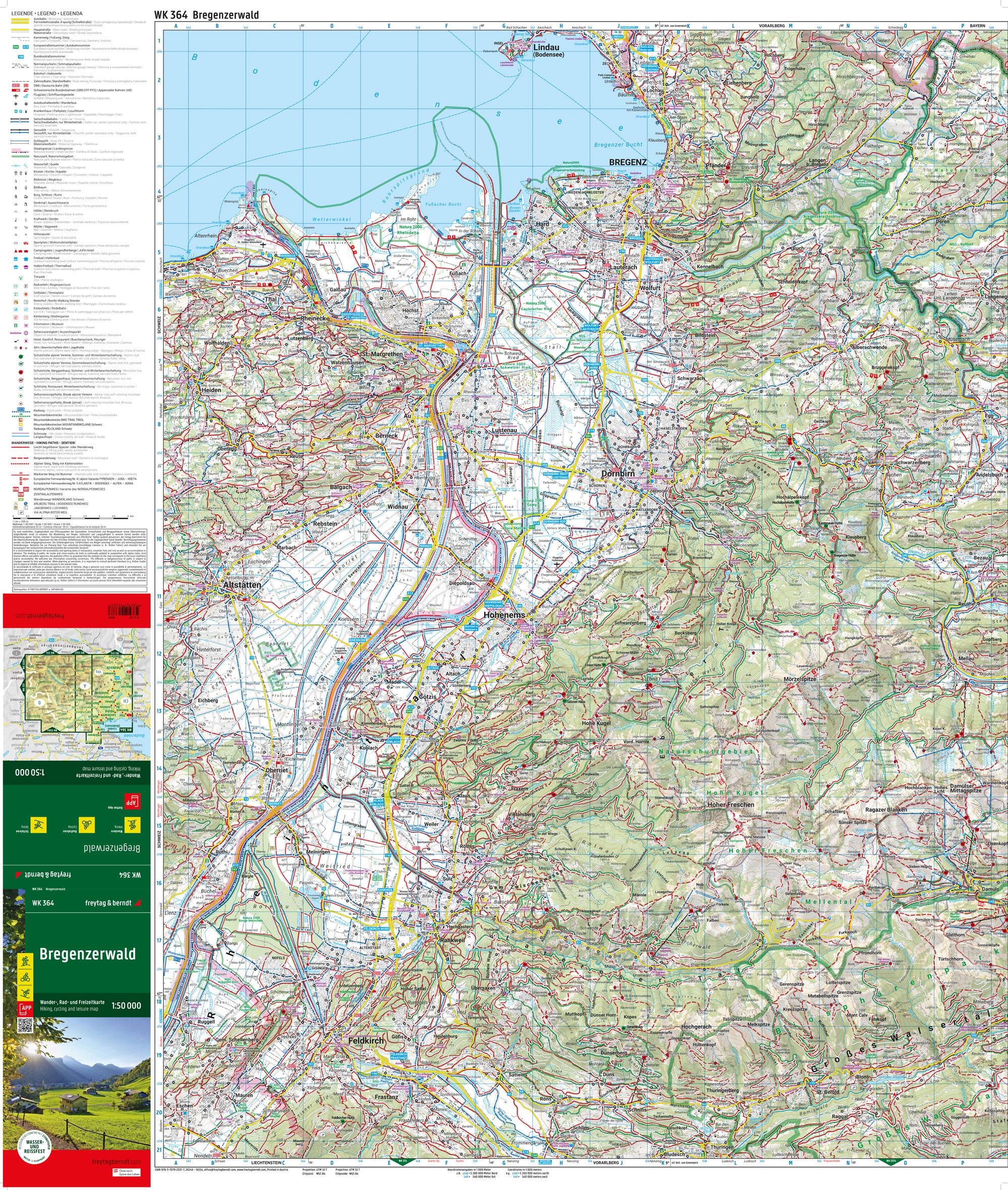 Beispielinhalt (Bild) Bregenzerwald, Wander-, Rad- und Freizeitkarte 1:50.000
