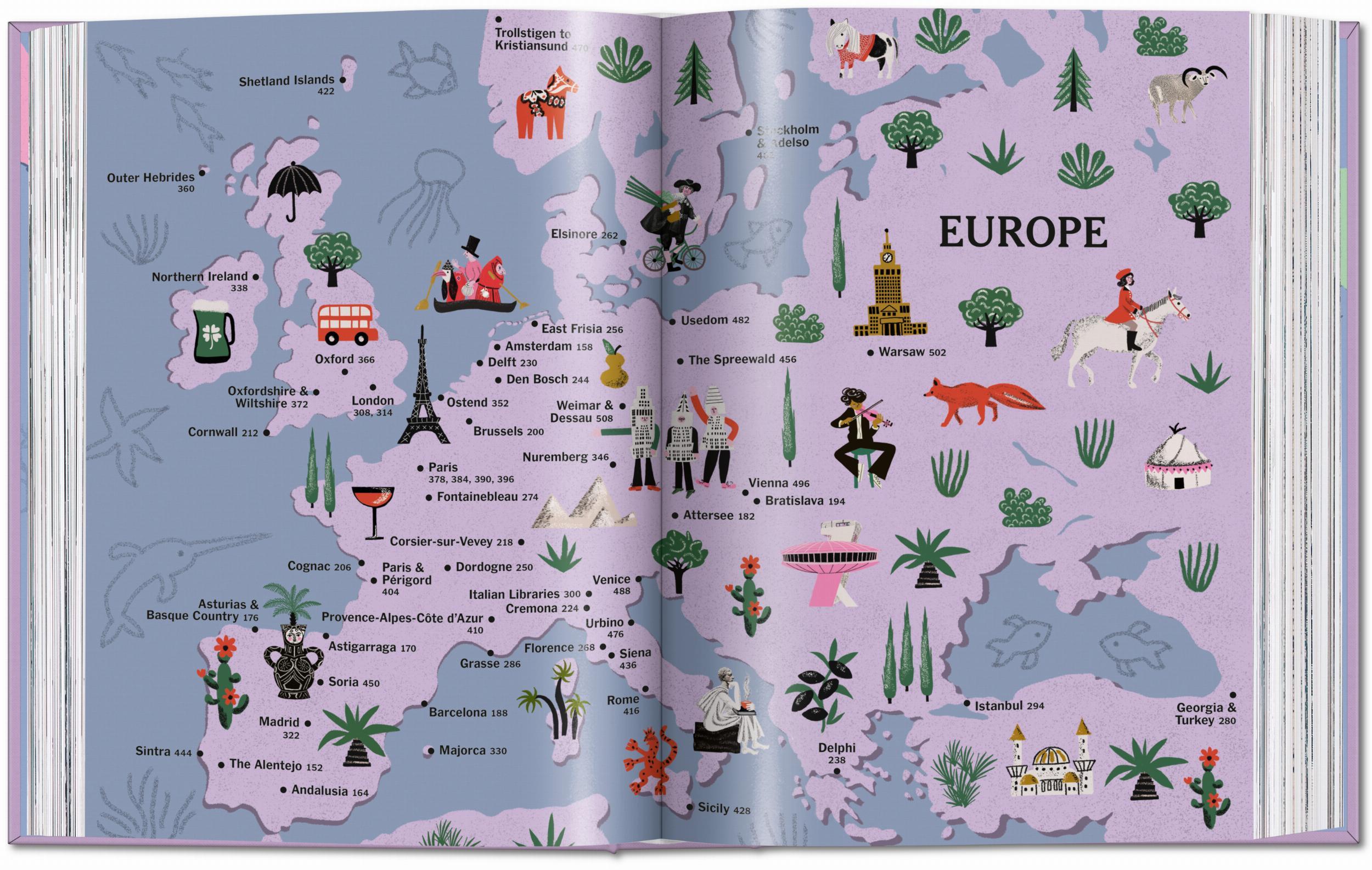 Beispielinhalt (Bild) The New York Times. Cultured Traveler. 100 Lieux pour esprits curieux d'Agadir à Yogyakarta