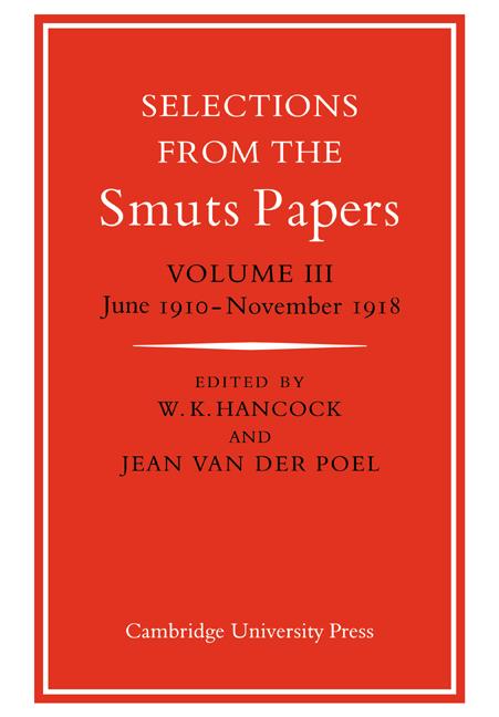 Vorderes Coverbild Selections from the Smuts Papers