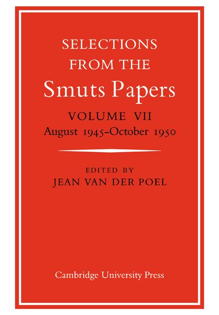 Vorderes Coverbild Selections from the Smuts Papers