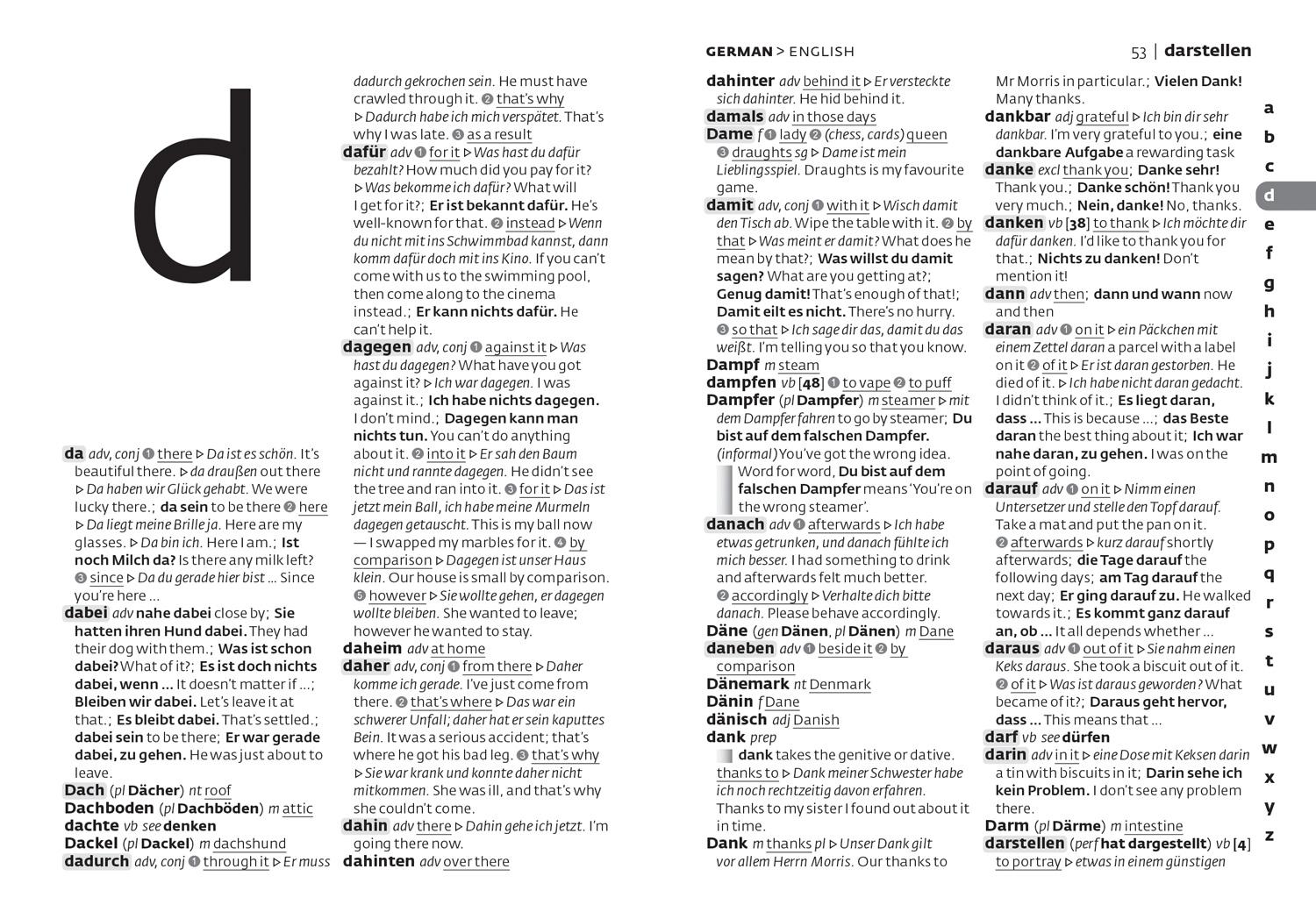 Beispielinhalt (Bild) German School Dictionary