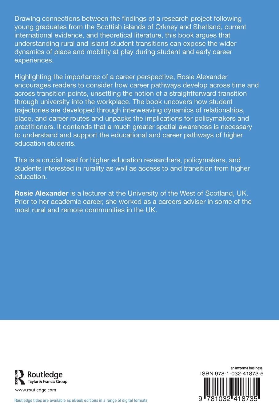 Rückseitencover Higher Education, Place, and Career Development