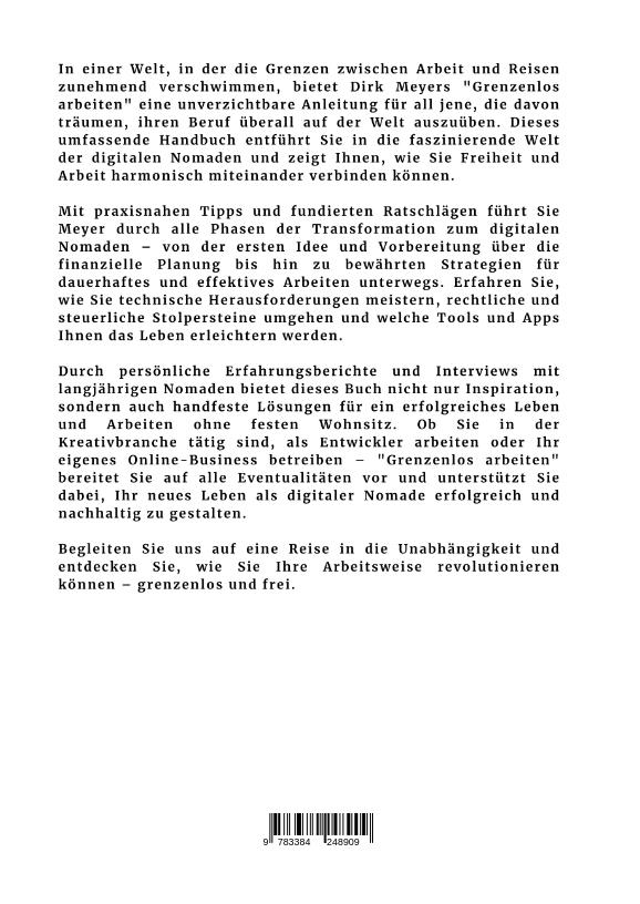 Rückseitencover Grenzenlos arbeiten: Das Handbuch für digitale Nomaden